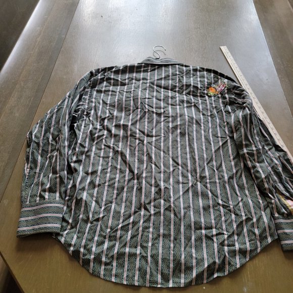 RARE Robert Graham Button Down Floral Embroidery Long Sleeve Dress Shirt 2XL XXL - Picture 9 of 16